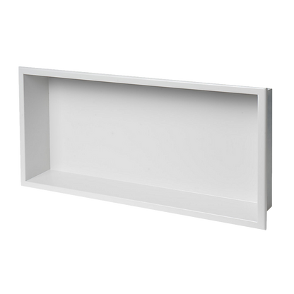 641 x 336 x 101mm Shower Niche Single Shelf Organizer No Tile Needed in White V63-900721
