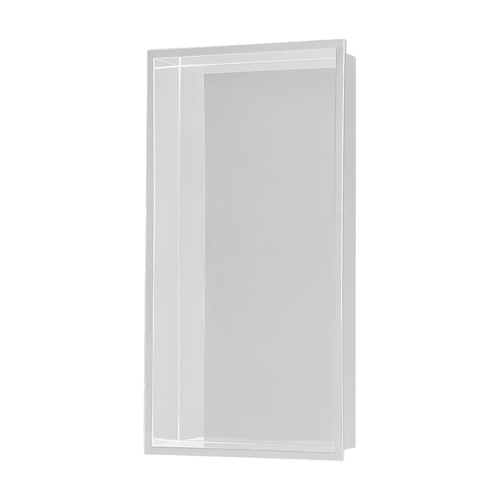 641 x 336 x 101mm Shower Niche Single Shelf Organizer No Tile Needed in White V63-900721