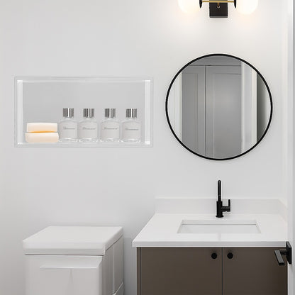 641 x 336 x 101mm Shower Niche Single Shelf Organizer No Tile Needed in White V63-900721