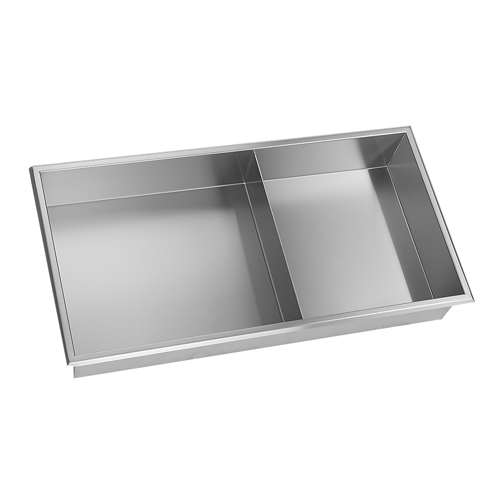 641 x 336 x 101mm Shower Niche Double Shelf Organizer No Tile Needed in Stainless Steel Finish V63-900741
