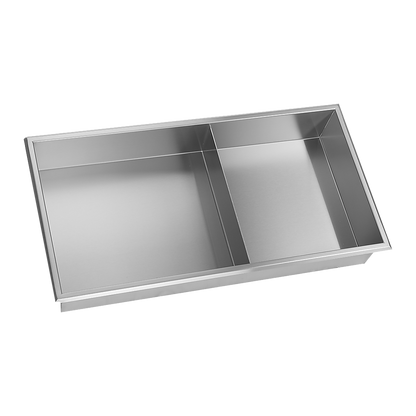 641 x 336 x 101mm Shower Niche Double Shelf Organizer No Tile Needed in Stainless Steel Finish V63-900741