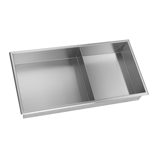 641 x 336 x 101mm Shower Niche Double Shelf Organizer No Tile Needed in Stainless Steel Finish V63-900741