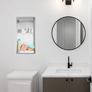 641 x 336 x 101mm Shower Niche Double Shelf Organizer No Tile Needed in Stainless Steel Finish V63-900741