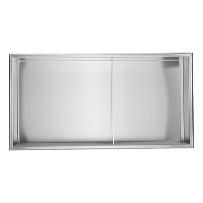 641 x 336 x 101mm Shower Niche Double Shelf Organizer No Tile Needed in Stainless Steel Finish V63-900741