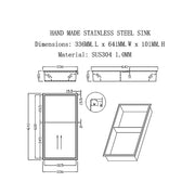 641 x 336 x 101mm Shower Niche Double Shelf Organizer No Tile Needed in Stainless Steel Finish V63-900741