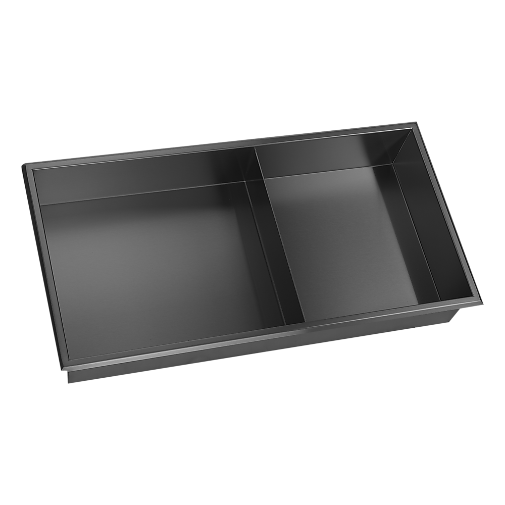 641 x 336 x 101mm Shower Niche Double Shelf Organizer No Tile Needed in Black V63-900751