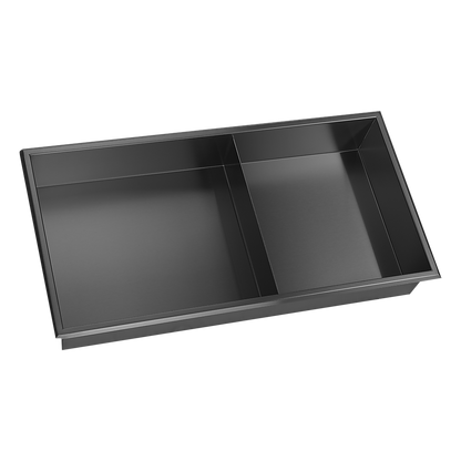 641 x 336 x 101mm Shower Niche Double Shelf Organizer No Tile Needed in Black V63-900751