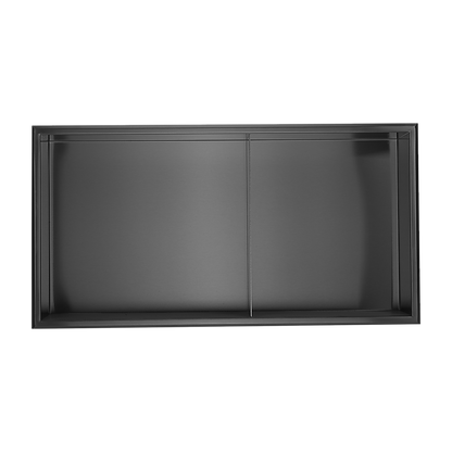 641 x 336 x 101mm Shower Niche Double Shelf Organizer No Tile Needed in Black V63-900751