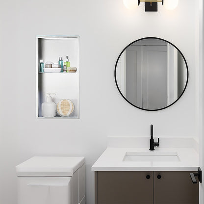 641 x 336 x 101mm Shower Niche Double Shelf Organizer No Tile Needed in White V63-900761