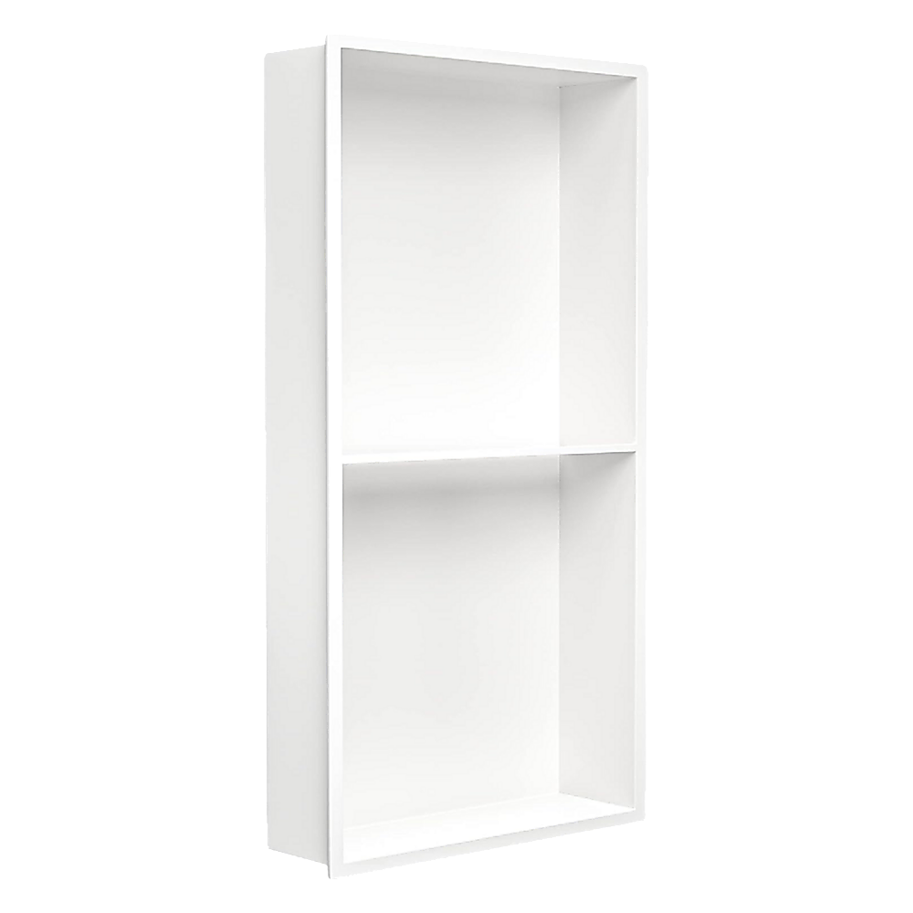641 x 336 x 101mm Shower Niche Double Shelf Organizer No Tile Needed in White V63-900761