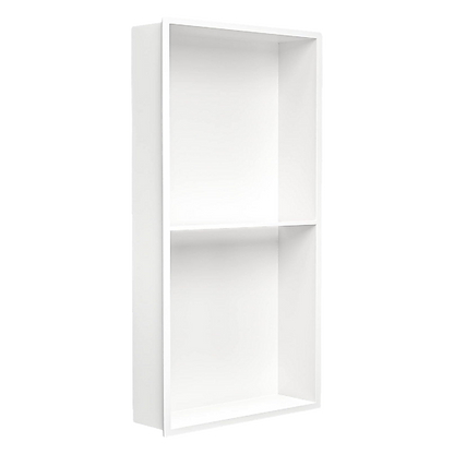 641 x 336 x 101mm Shower Niche Double Shelf Organizer No Tile Needed in White V63-900761