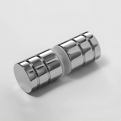 100x100cm Double Door Corner Shower Screen - Chrome F-Brackets, SS Hinges & Round Knob Handle V63-901271