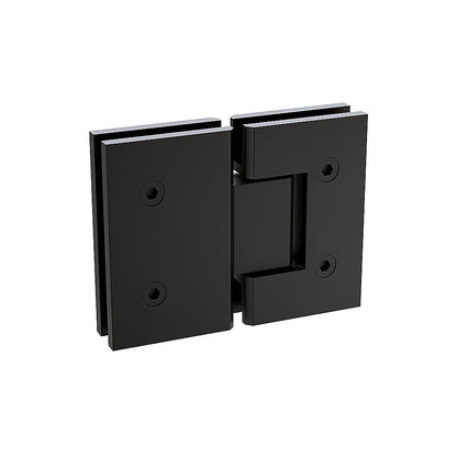 100x100cm Double Door Corner Shower Screen - Black F-Brackets, SS Hinges & Square Double Pull Handle V63-901411