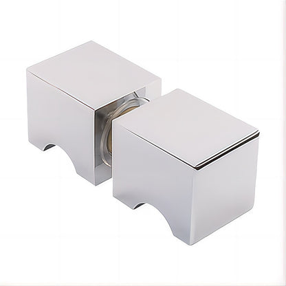 120x120cm Double Door Corner Shower Screen - Chrome U-Brackets, SS Hinges & Square Knob Handle V63-901861