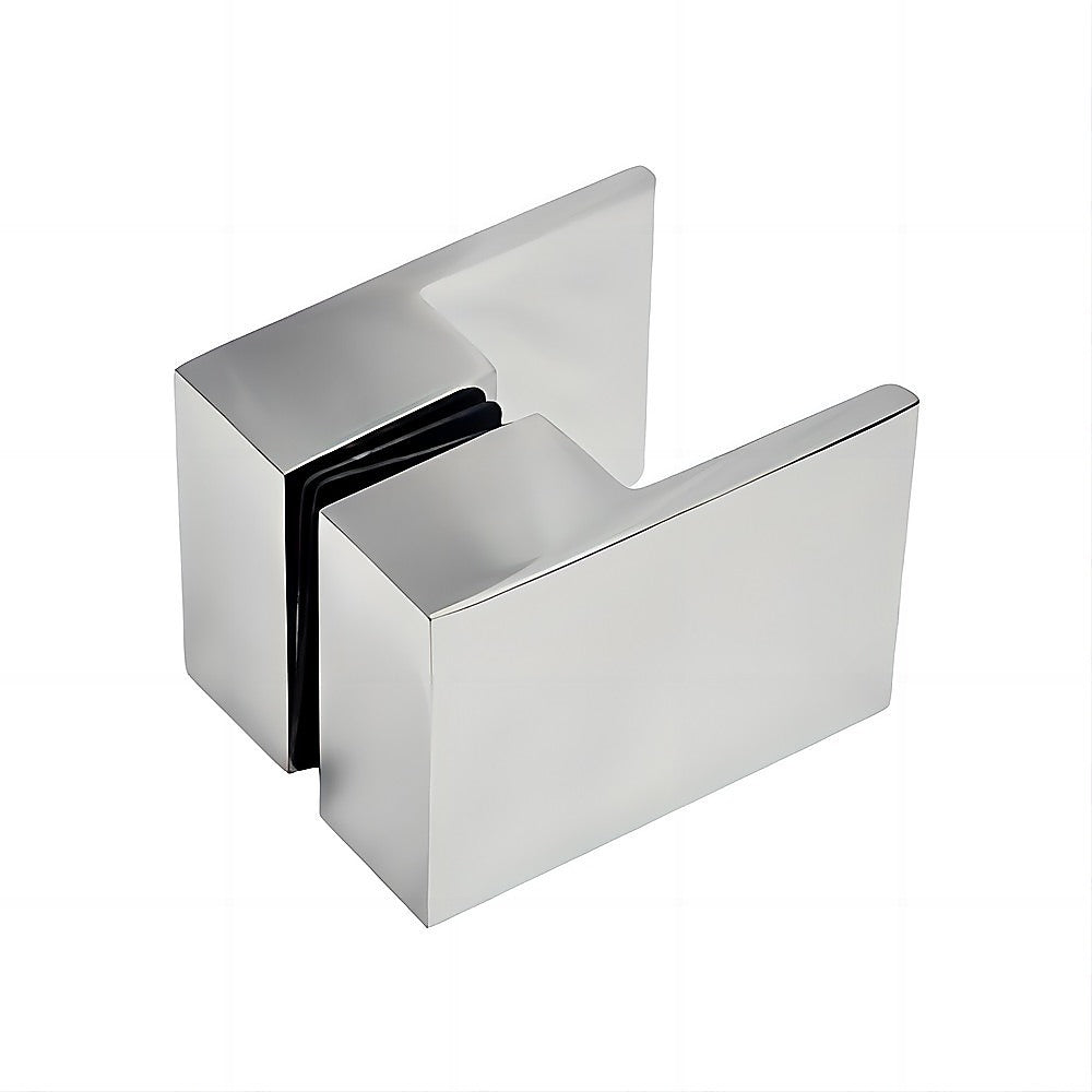 120x120cm Double Door Corner Shower Screen - Chrome F-Brackets, SS Hinges & Square Double Pull Handle V63-902111
