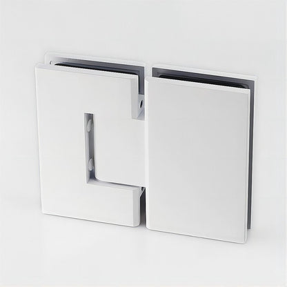 90x100cm Double Door Corner Shower Screen - White F-Brackets, SS Hinges & Square Double Pull Handle V63-902531