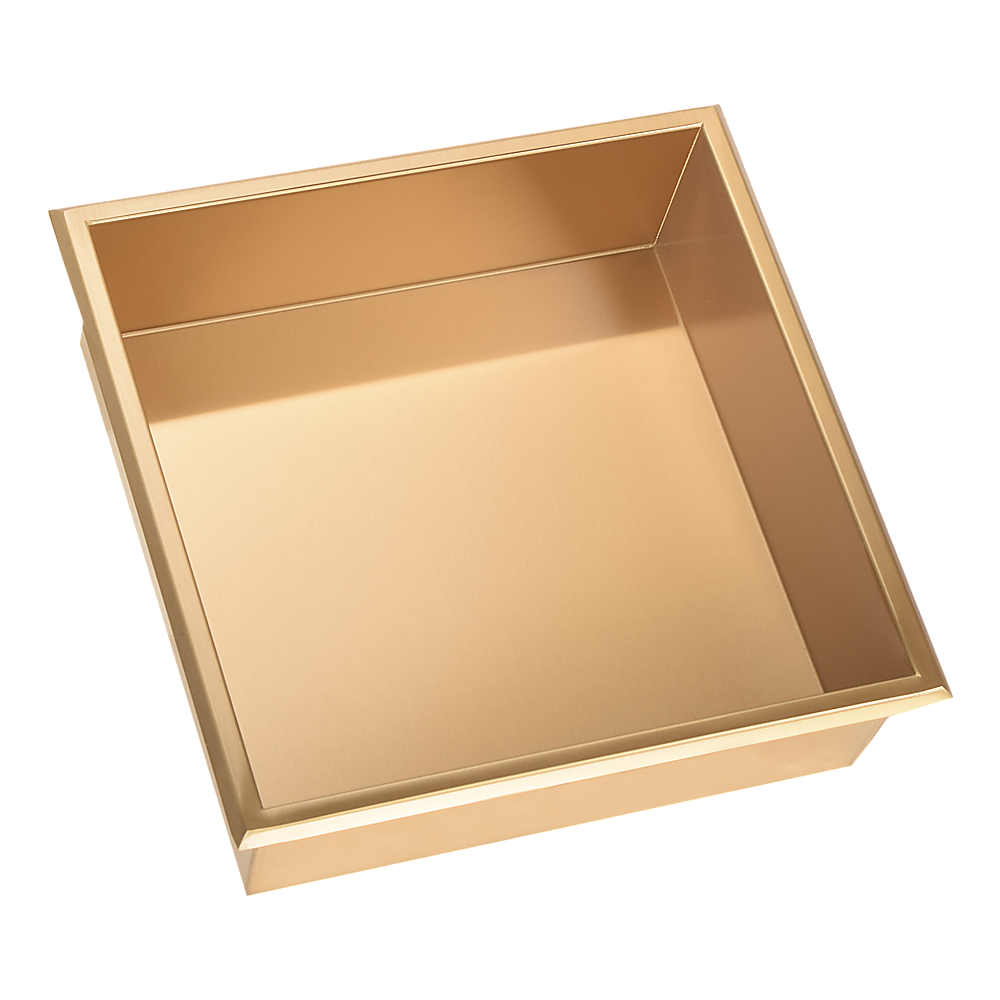 336 x 336 x 101mm Shower Niche Single Shelf Organizer No Tile Needed in Gold V63-905651