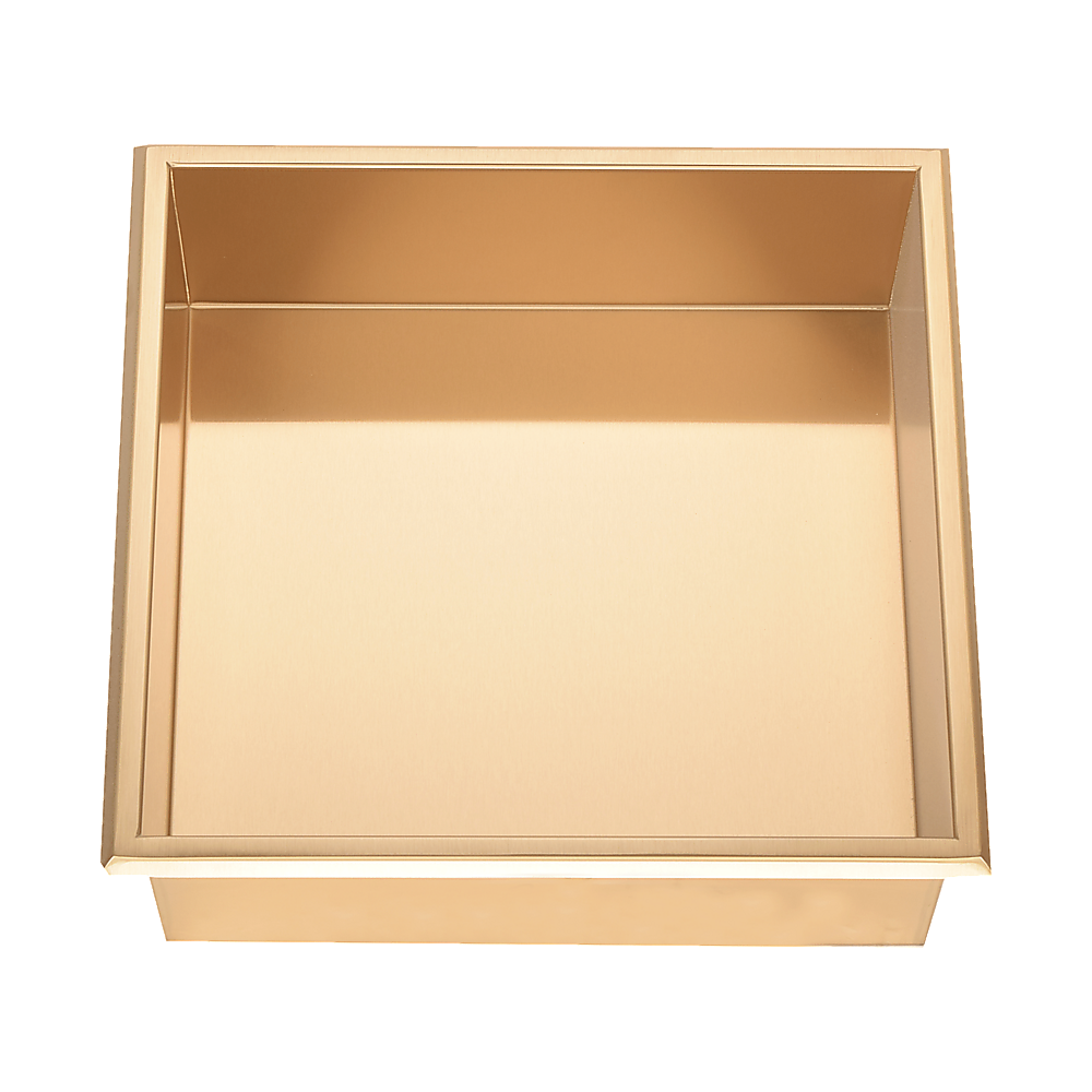 336 x 336 x 101mm Shower Niche Single Shelf Organizer No Tile Needed in Gold V63-905651