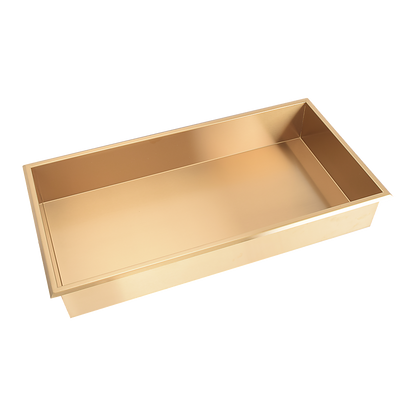 641 x 336 x 101mm Shower Niche Single Shelf Organizer No Tile Needed in Gold V63-905661