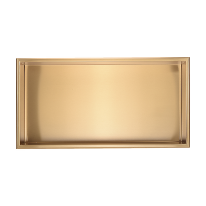 641 x 336 x 101mm Shower Niche Single Shelf Organizer No Tile Needed in Gold V63-905661