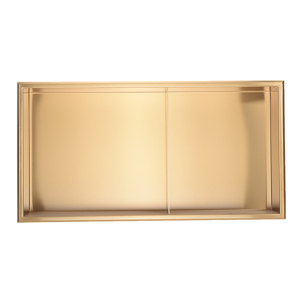641 x 336 x 101mm Shower Niche Double Shelf Organizer No Tile Needed in Gold V63-905671
