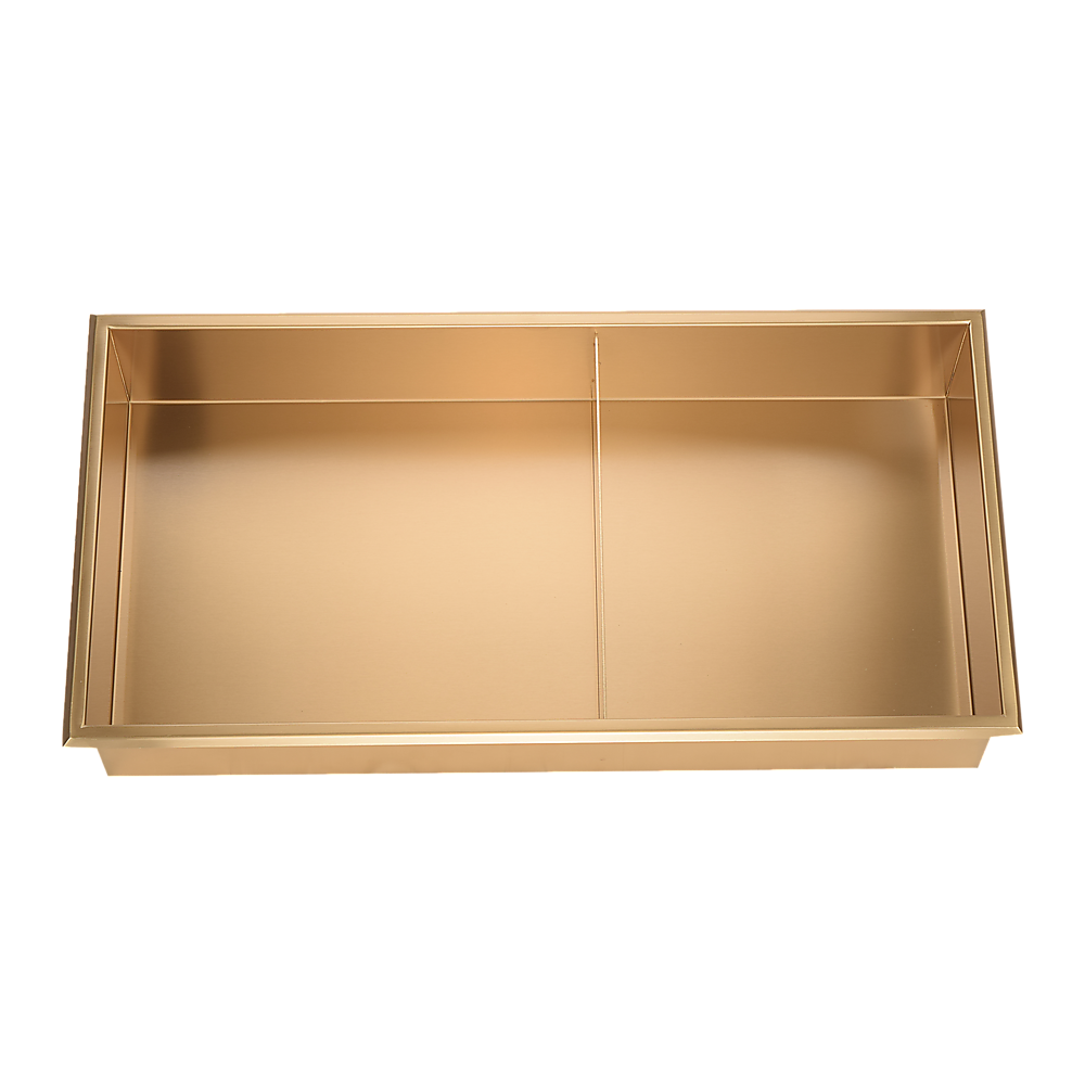 641 x 336 x 101mm Shower Niche Double Shelf Organizer No Tile Needed in Gold V63-905671