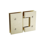90x110cm Double Door Corner Shower Screen with Gold Brackets and Brass Hinges, Round Knob Handle V63-907651