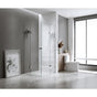 100x120cm Double Door Corner Shower Screen - Black U-Brackets, Brass Hinges & Square Double Pull Handle V63-908471