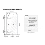 100x120cm Double Door Corner Shower Screen with Nickel Brackets and Brass Hinges, Square double pull Handle V63-908541