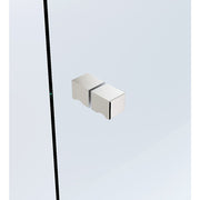 90cm Frameless Diamond Shower Screen – Nickel U-Brackets with SS Hinges & Square Knob Handle