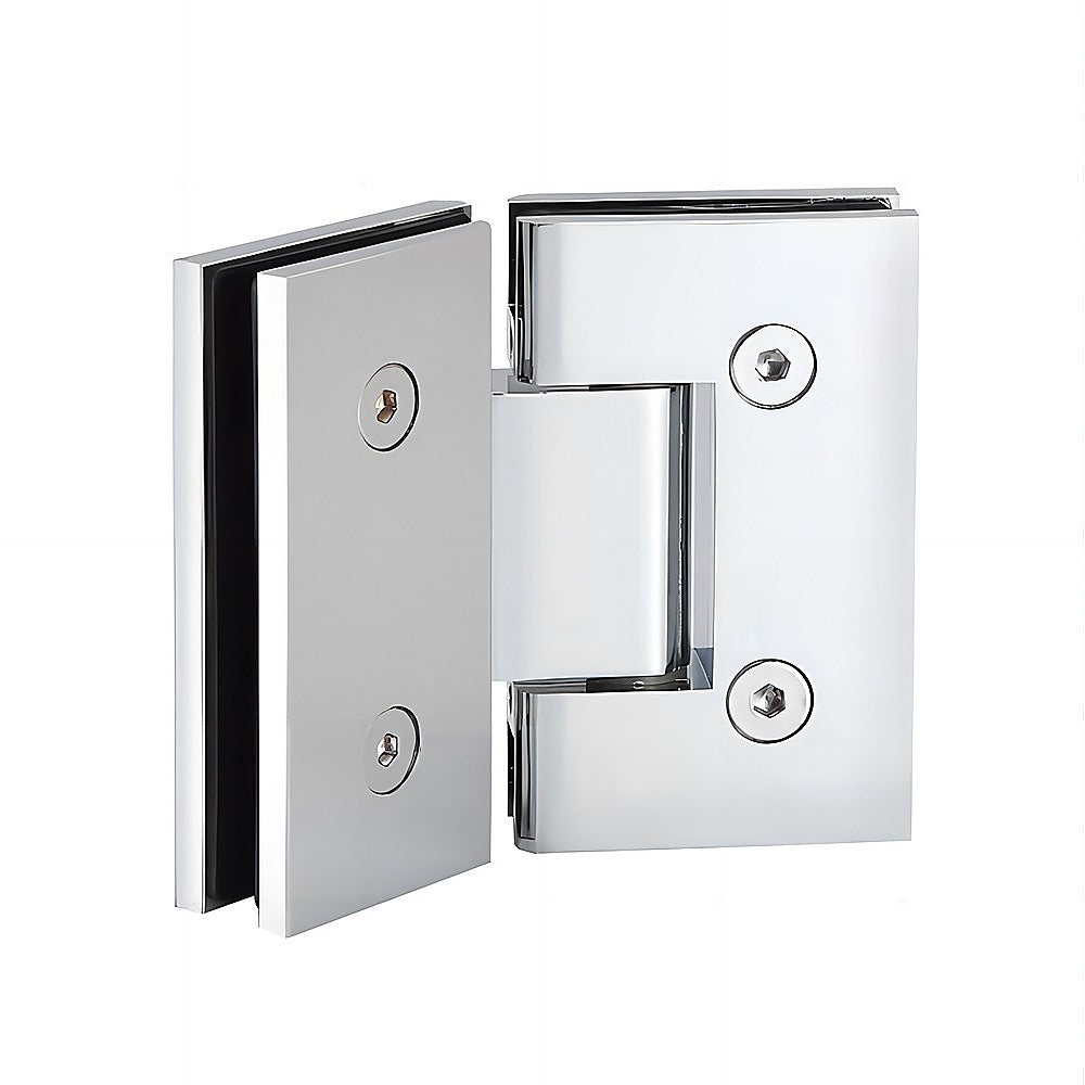 90cm Frameless Diamond Shower Screen - Chrome U-Brackets with SS Hinges & Round Knob Handle V63-910691