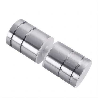 90cm Frameless Diamond Shower Screen - Nickel U-Brackets with SS Hinges & Round Knob Handle V63-910771
