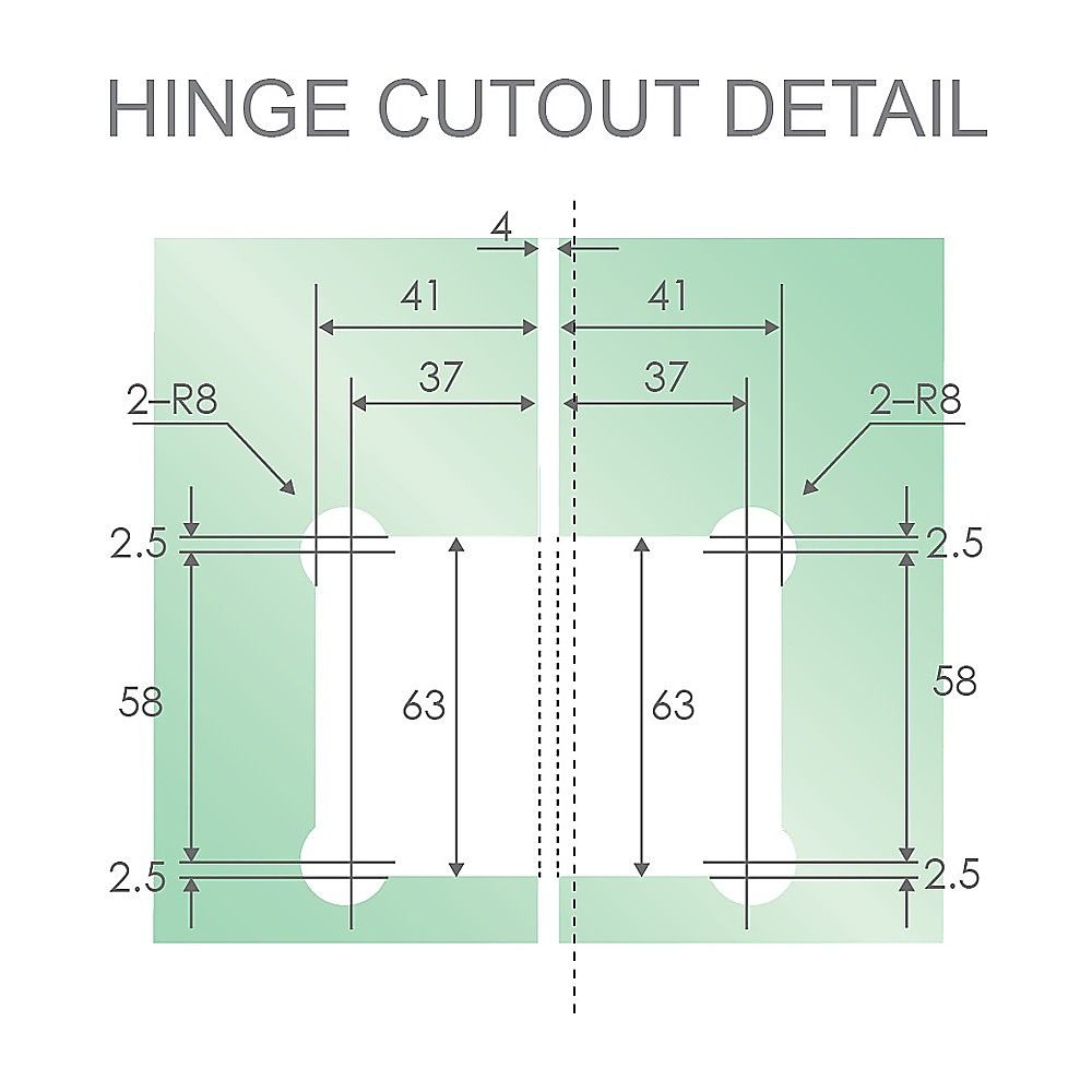 90cm Frameless Diamond Shower Screen – Nickel U-Brackets with SS Hinges & Square Double Pull Handle