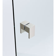 90cm Frameless Diamond Shower Screen – Nickel U-Brackets with SS Hinges & Square Double Pull Handle