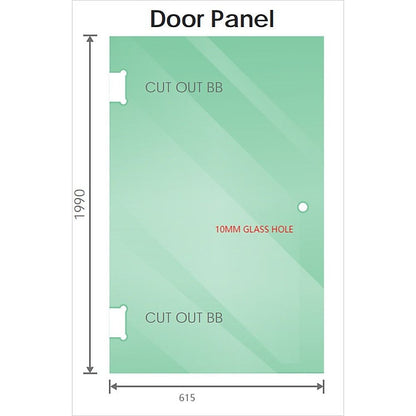 90cm Frameless Diamond Shower Screen - Nickel F-Brackets with SS Hinges & Square Double Pull Handle V63-910901
