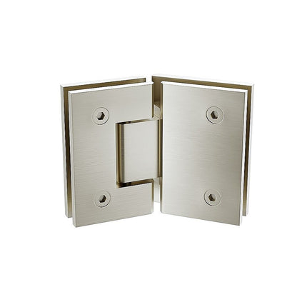 90cm Frameless Diamond Shower Screen - Nickel F-Brackets with SS Hinges & Square Double Pull Handle V63-910901