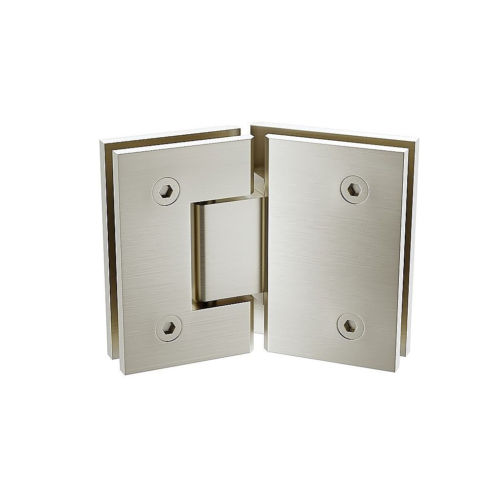 100cm Frameless Diamond Shower Screen – Nickel U-Brackets with SS Hinges & Square Knob Handle