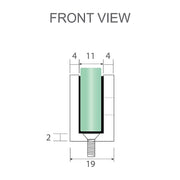 100cm Frameless Diamond Shower Screen – Nickel U-Brackets with SS Hinges & Square Knob Handle