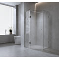 100cm Frameless Diamond Shower Screen – Nickel U-Brackets with SS Hinges & Square Double Pull Handle