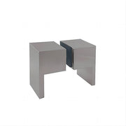 100cm Frameless Diamond Shower Screen – Nickel U-Brackets with SS Hinges & Square Double Pull Handle