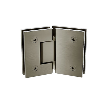 100cm Frameless Diamond Shower Screen - Gunmetal F-Brackets with SS Hinges & Square Double Pull Handle V63-911281