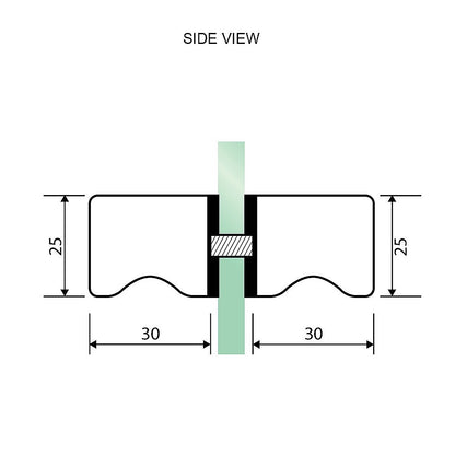 90cm Frameless Diamond Shower Screen - Channels with SS Hinges in Black, Square Knob Handles V63-911311