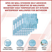 5pcs 3D Wall Stickers Self-adhesive Wallpaper Resistant High Temperature V63-911671