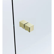 90cm Frameless Diamond Shower Screen – Gold U-Brackets, Brass Hinges & Square Knob Handle