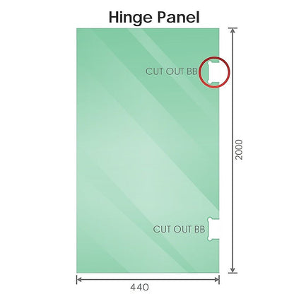90cm Frameless Diamond Shower Screen - Chrome F-Brackets, Brass Hinges & Round Knob Handle V63-911821