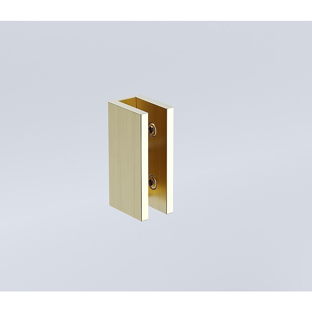 90cm Frameless Diamond Shower Screen – Gold U-Brackets, Brass Hinges & Square Double Pull Handle