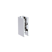 100cm Frameless Diamond Shower Screen – Chrome U-Brackets, Brass Hinges & Round Knob Handle