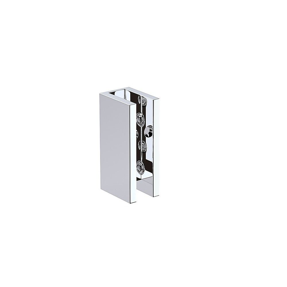 100cm Frameless Diamond Shower Screen – Chrome U-Brackets, Brass Hinges & Round Knob Handle