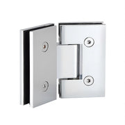 100cm Frameless Diamond Shower Screen – Chrome F-Brackets, Brass Hinges & Round Knob Handle