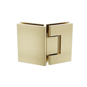 100cm Frameless Diamond Shower Screen – Gold U-Brackets, Brass Hinges & Round Knob Handle